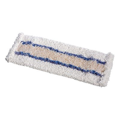 ACCESORII CURATENIE - Mop plat de bumbac  si microfibra, buzunare si banda de prindere, albastru, 40 cm