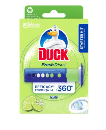 Odorizante baie si toaleta - Odorizant gel pentru vasul de toaleta Duck Fresh Discs Lime, 36 ml
