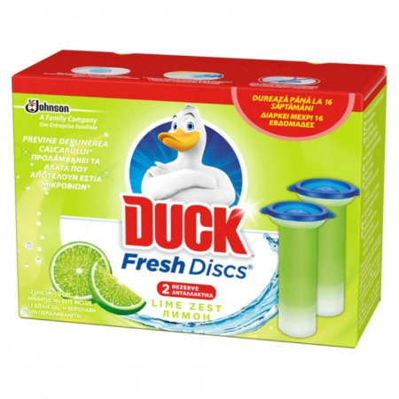 Baie si toaleta - Rezerva odorizant toaleta, Duck Fresh Discs Lime, 2*36 ml