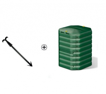 Colectare selectiva ACASA - Pachet Compostor de gradina, verde, 300 L + Aerator