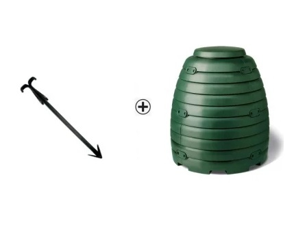 Colectare selectiva ACASA - Pachet Compostor de gradina, verde, 660 L + Aerator