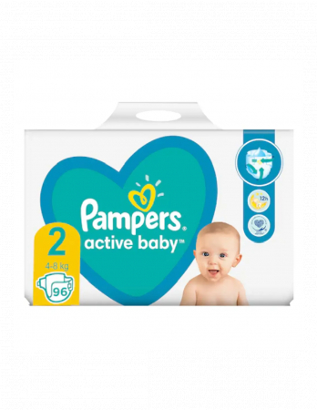 Ingrijire bebelusi - Pampers Active Baby Giant Pack  2 , scutece, 96 buc