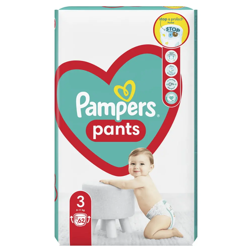 Ingrijire bebelusi - Pampers Pants 3, scutece chilotel, 62 buc