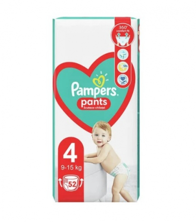 Ingrijire bebelusi - Pampers Pants 4, scutece chilotel, 52 buc