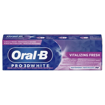 Pasta de dinti si apa de gura - Pasta de dinti Oral-B 3D White Vitalizing Fresh, 75 ml