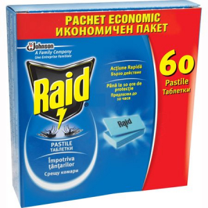 Insecticide - Pastile impotriva tantarilor pentru aparat electric, Raid, 60 buc