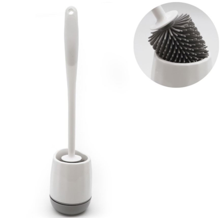 Accesorii baie si bucatarie - Perie de toaleta din silicon cu suport