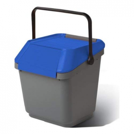 Colectare selectiva ACASA - Cos colectare selectiva, suprapozabil, albastru, 35 L