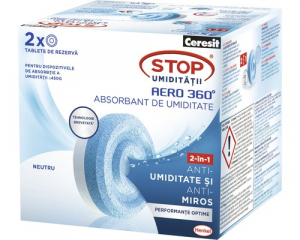 Odorizante Camera - Rezerva absorbant de umiditate Ceresit Aero 360°, Neutru, 2x450 g