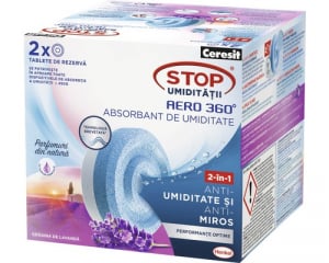 Odorizante Camera - Rezerva absorbant de umiditate Ceresit Aero 360°, Lavanda, 2x450 g