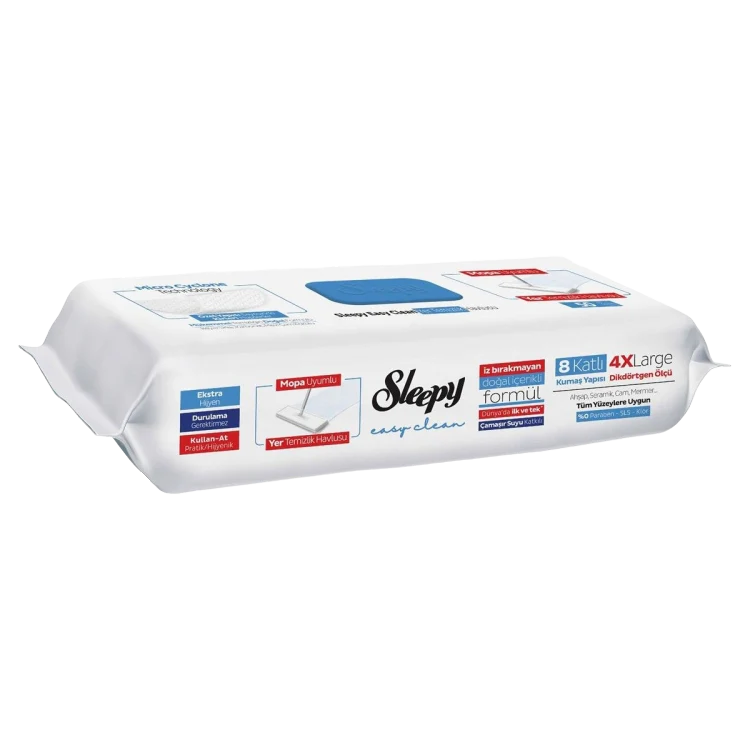 Rezerve Mop Plate - Lavete umede pentru curatare pardoseli, SLEEPY EASY CLEAN, Bleach , 50 buc