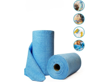 Rola lavete microfibra MUltiroll,  albastre, 28x27 cm, 75 buc/ rola [2]