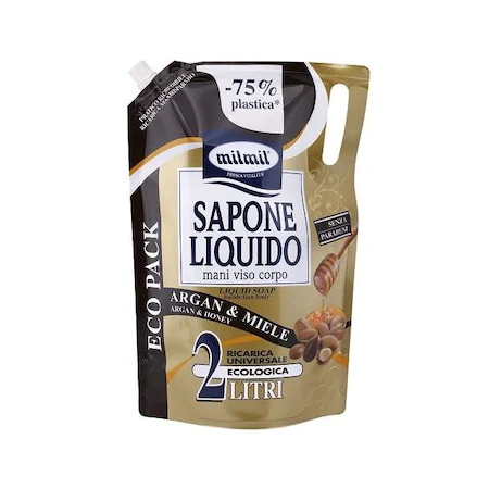 Ingrijire maini - Sapun lichid MilMil Argan & Miere, rezerva, 2 L