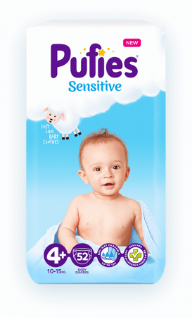 Ingrijire bebelusi - Scutece Pufies Sensitive 4+, 52 buc