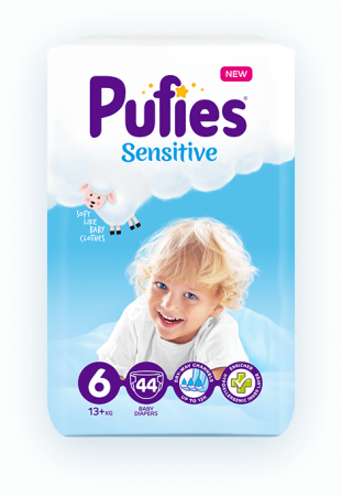 Ingrijire bebelusi - Scutece Pufies Sensitive 6, Extra Large, 44 buc