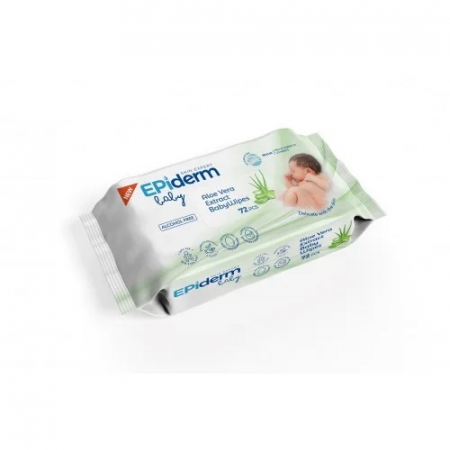 Ingrijire bebelusi - Servetele umede, Epiderm Baby Aloe, 72 buc