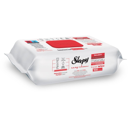 Servetele umede curatenie - Servetele Umede Sleepy Easy Clean, Cherry Blossom, Multisuprafete, 100 Bucati