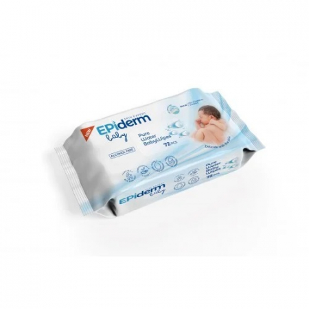 Ingrijire bebelusi - Servetele umede, Epiderm Baby Pure Water, 72 buc