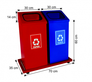 Seturi metalice - Set 2 cosuri colectare selectiva cu cadru metalic,108 L