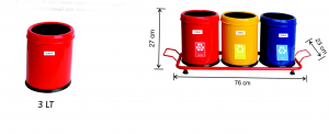 Seturi metalice - Set 3 cosuri colectare selectiva, 9 L