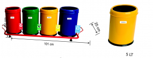Seturi metalice - Set 4 cosuri colectare selectiva, 20 L