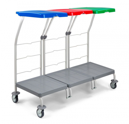 Seturi carucioare colectare selectiva - Set colectare deseuri cu capac, fara pedala 3*70 L