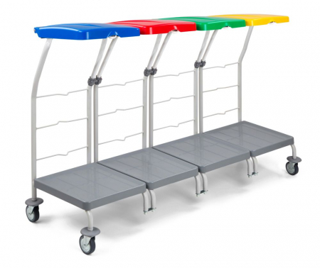 Seturi carucioare colectare selectiva - Set colectare deseuri cu capac, fara pedala 4*70 L