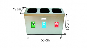 COLECTARE SELECTIVA - Set cos colectare selectiva cu 3 sectiuni, inox, 31 L