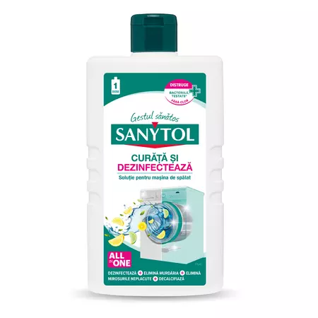 DETERGENTI, PRODUSE CURATENIE - Solutie pentru curatat si dezinfectant pentru masina de spalat Sanytol, 240 ml