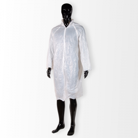 Imbracaminte de protectie - Halat vizitator din polietilena, alb, 10 buc/ set