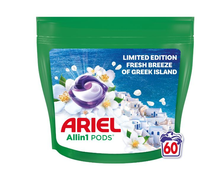 Detergent capsule Ariel 3 in1 Pods  Greek Breeze, 60 spalari