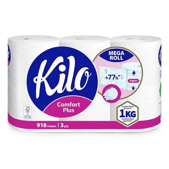 Hartie igienica Kilo confort 3 straturi, 918 foi, 6 role [1]