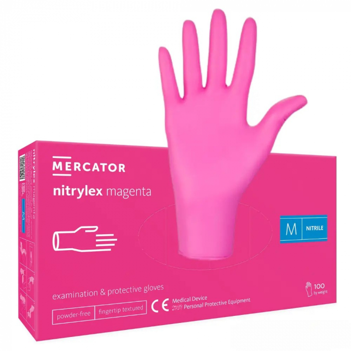 MANUSI EXAMINARE NITRYLEX COLAGEN,  MAGENTA [1]