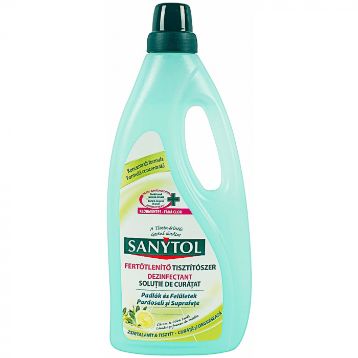 Solutie dezinfectant si curatat pardoseli si suprafete Sanytol cu parfum de lamaie 1l [1]