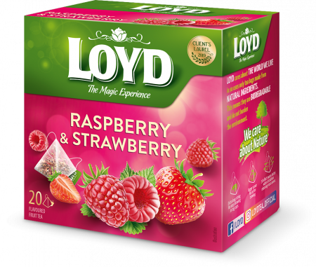 Ceai - Ceai  LOYD zmeura & capsuni, 20 pliculete x 2 g