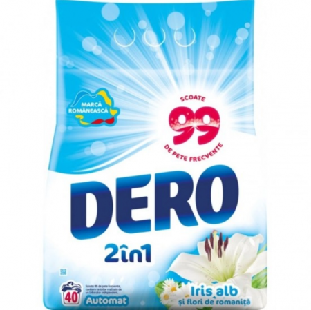 Detergenți și balsam de rufe - DERO 2IN 1 IRIS ALB 40 SPALARI, 3KG