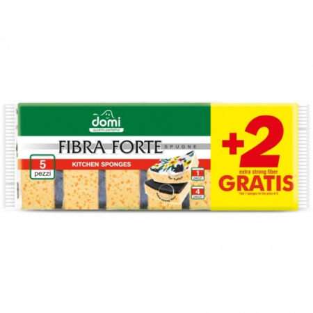 Lavete și bureți - Domi burete de vase fibra forte 5+2 buc