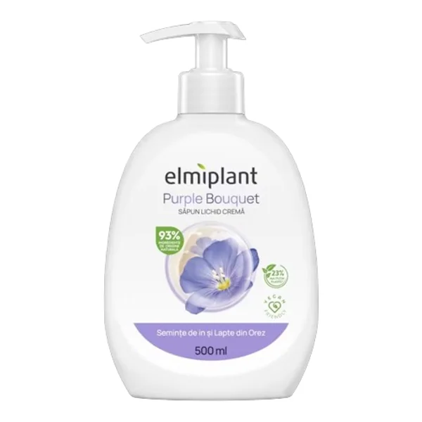 Săpunuri - ELMIPLANT SAPUN  LICHID 500 ML, SEMINTE IN & LAPTE OREZ
