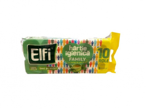 Hârtie - Hârtie igienică ELFI Family, 3 straturi ceai verde, 10 buc.