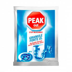 Defundat țevi - Granule pentru desfundat țevi apă rece Peak Out, 60 gr