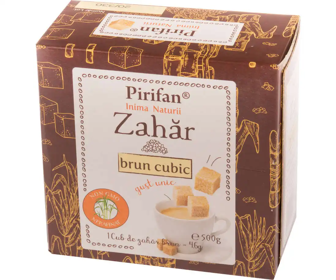 Zahăr și îndulcitori - PIRIFAN ZAHAR BRUN CUBIC, 500 GR,