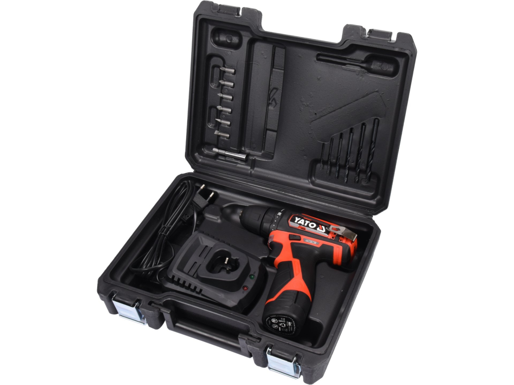 DRILL DRIVER 12V, SET WITH BITS AND DRILLS - BATTERY 2 AH [3]
