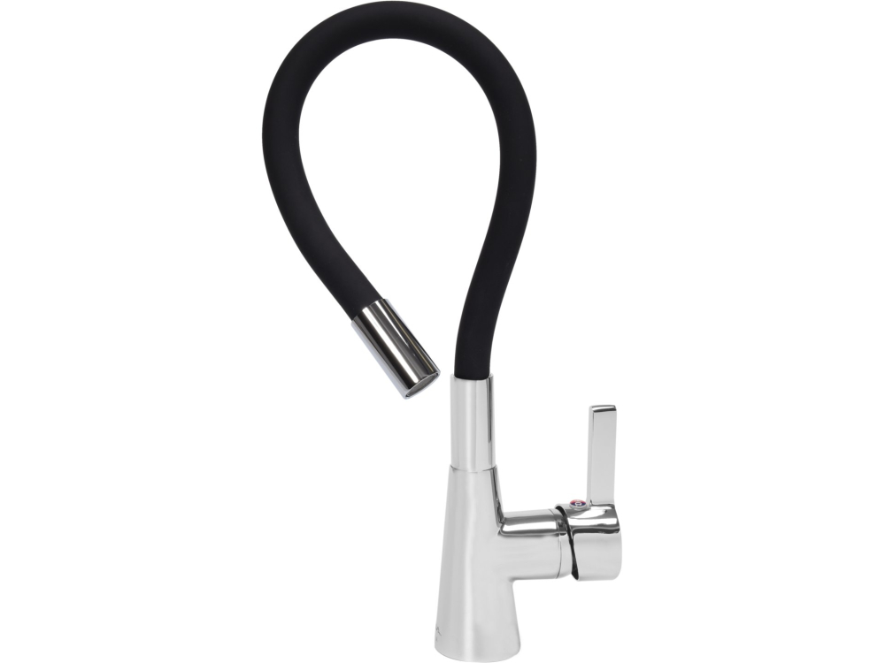 KITCHEN FAUCET WITH BLACK FLEXIBLE SPOUT [4]