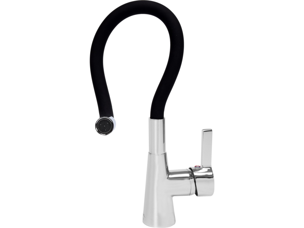 KITCHEN FAUCET WITH BLACK FLEXIBLE SPOUT [5]