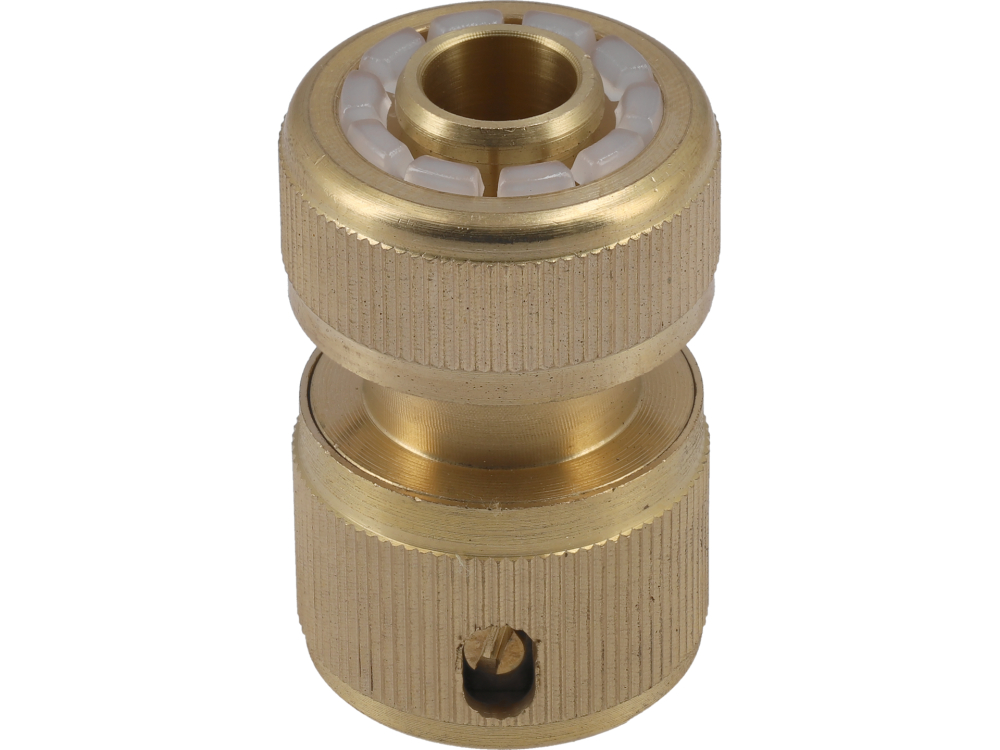 BRASS WATER STOP HOSE CONNECTOR [2]