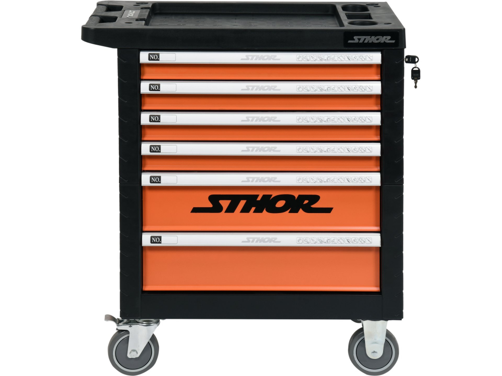 6 DRAWERS ROLLER CABINET WITH TOOL INSERT, 302PCS [4]