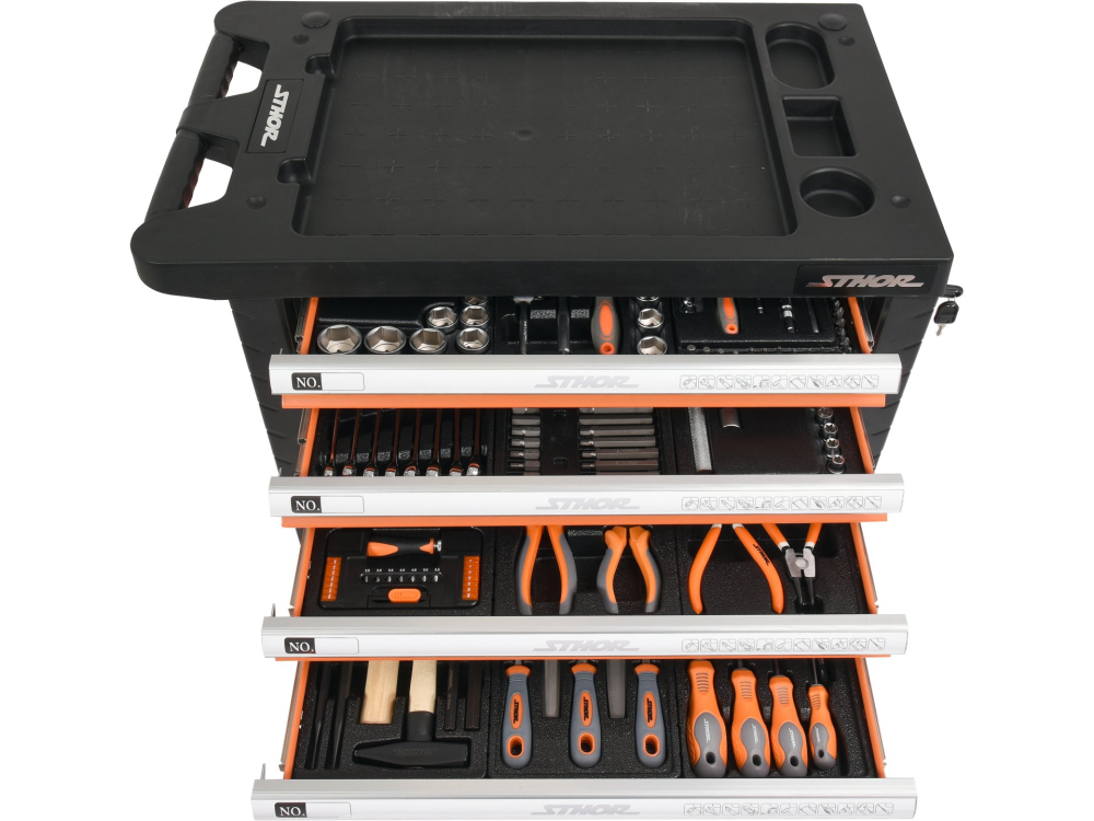 6 DRAWERS ROLLER CABINET WITH TOOL INSERT, 302PCS [5]