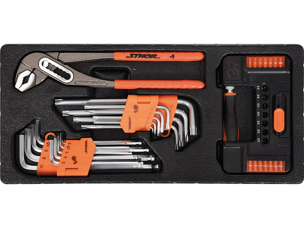 6 DRAWERS ROLLER CABINET WITH TOOL INSERT, 302PCS [18]