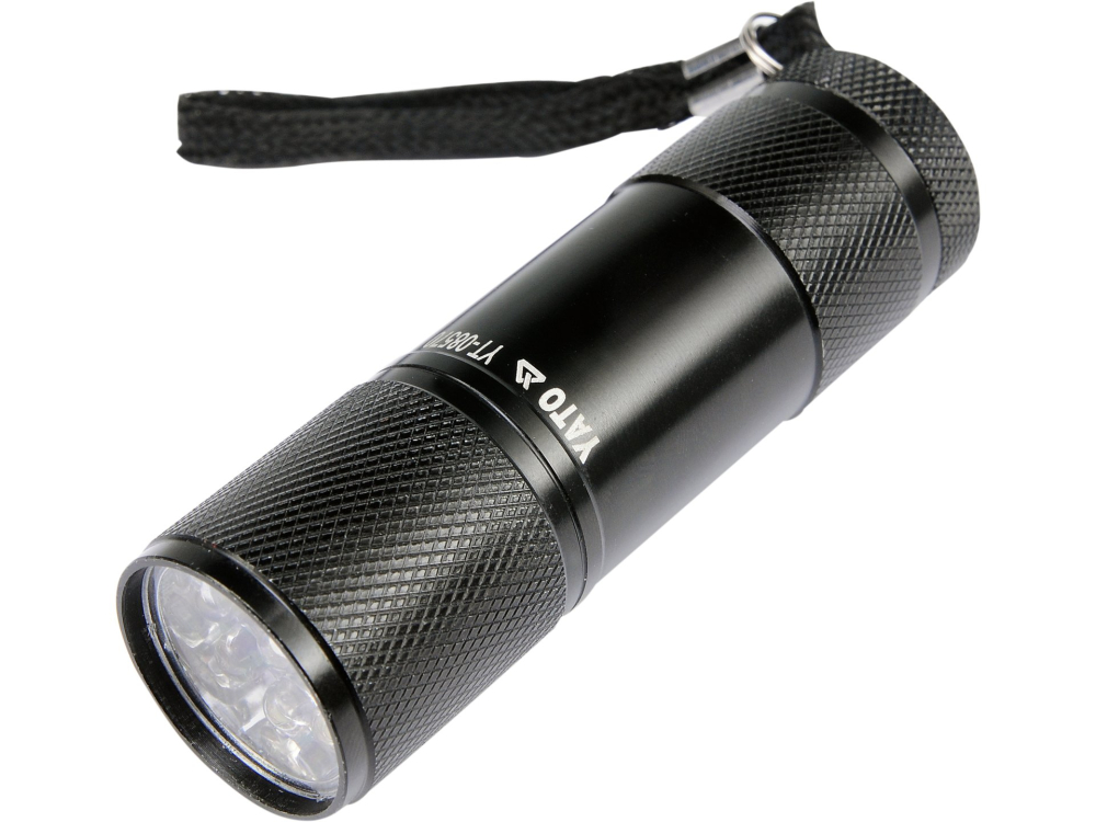 ALUMINIUM LED TORCH, 9 LED, BLACK [2]
