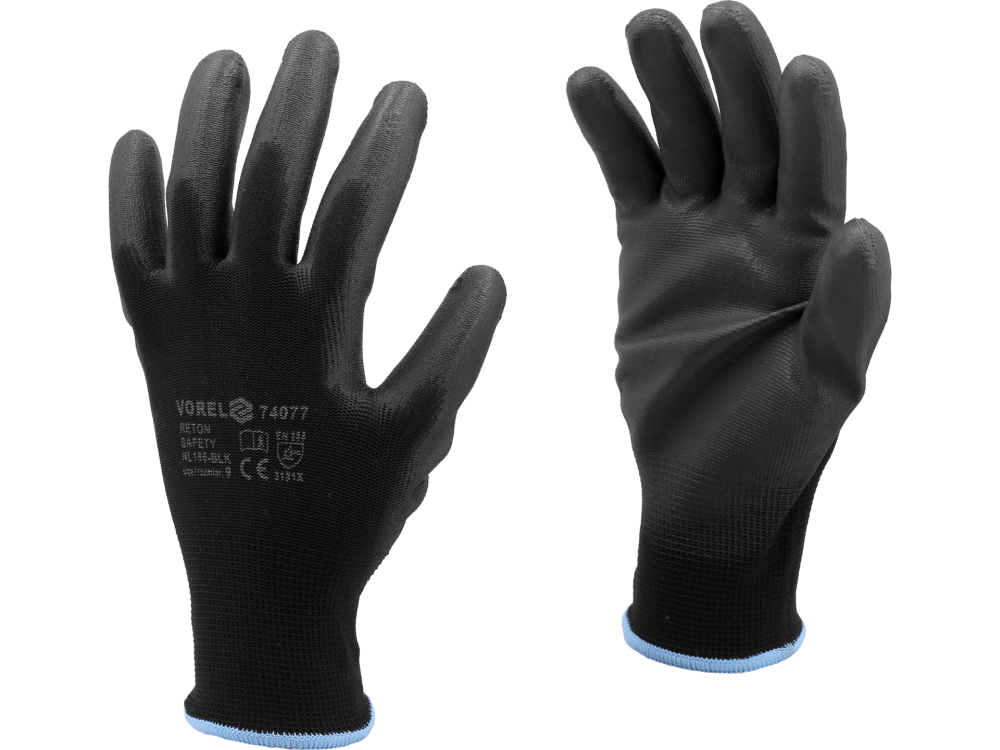 WORKING GLOVES BLACK 9" W/O HEADER [2]